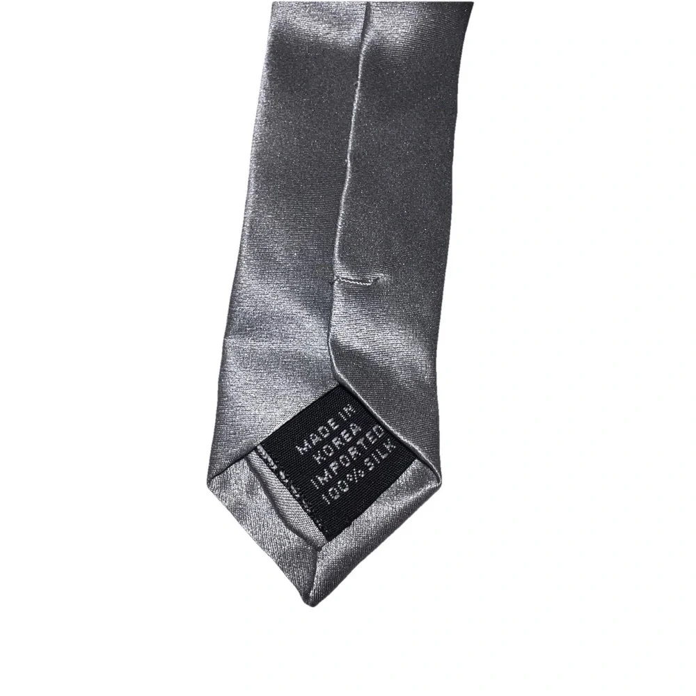 Regis Men's Silk‎ Satin Silver Traditional Wedding Event Formal Tie